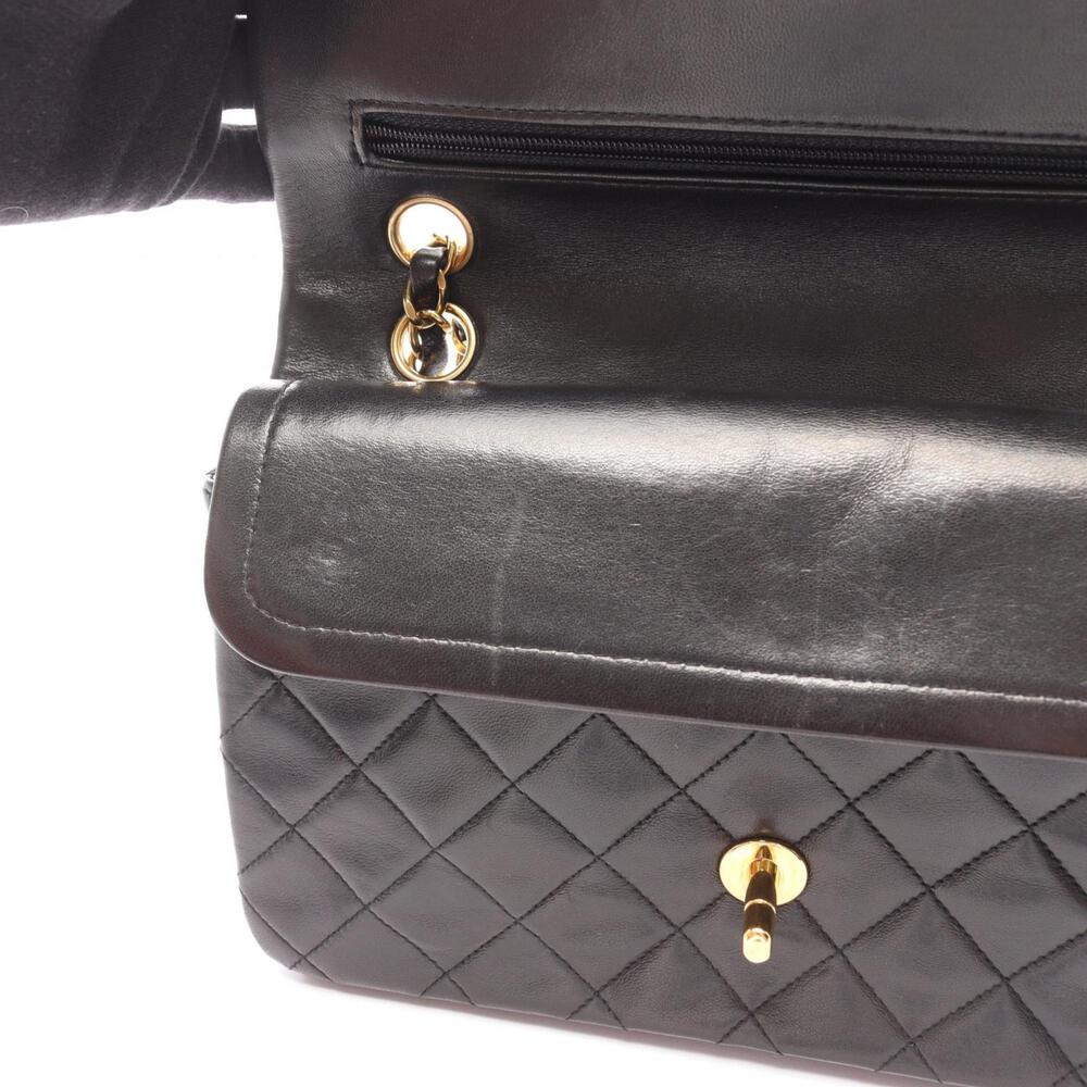 CHANEL Matelasse Double Flap Shoulder Bag in Lambskin Leather, Black - Picture 7 of 13